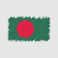 pinceladas de bandeira de bangladesh. bandeira nacional vetor