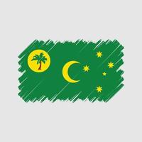 escova de bandeira das ilhas cocos. bandeira nacional vetor