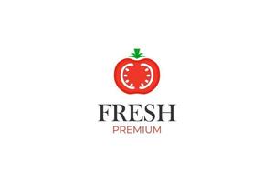 ideia de ilustração vetorial de design de ícone de logotipo de tomate fresco plano vetor