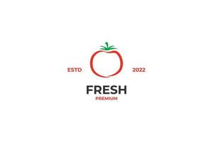 ideia de ilustração vetorial de design de ícone de logotipo de tomate fresco plano vetor