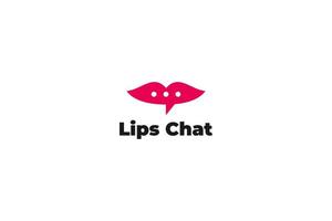 lábios lisos boca chat logotipo ilustração vetorial design ideia vetor