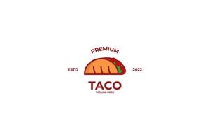 ideia de ilustração vetorial de design de logotipo de comida de taco plano vetor