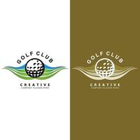 vetor ícone logotipo bola de golfe, taco e golfe. jogos ao ar livre, ilustração do conceito retrô