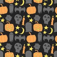 padrão de halloween sem costura. doodle vector fundo de halloween
