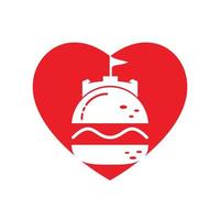 design de logotipo de vetor de castelo de hambúrguer.