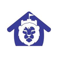 modelo de design de logotipo de vetor de forte leão.