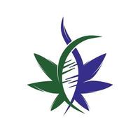 design de logotipo de vetor de cannabis e dna