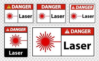conjunto de sinais de perigo laser vetor