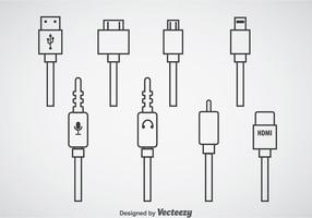 Plug wire cable computer icons vector