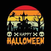 design de camiseta de halloween amd vector