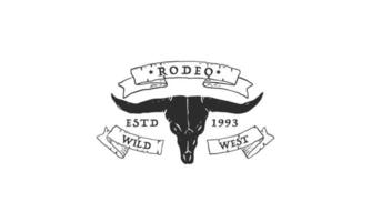 cowboy de rodeio vintage retrô do texas, emblema do país ocidental design de logotipo do texas vetor