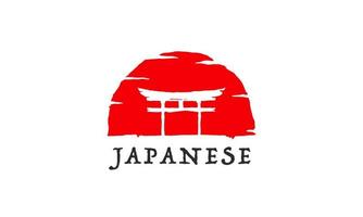 logotipo torii design de ilustração vetorial símbolo de cultura japonesa, design de logotipo tori vetor