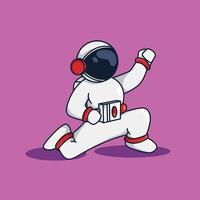 ilustração de astronauta chibi com estilo de guitarrista vetor