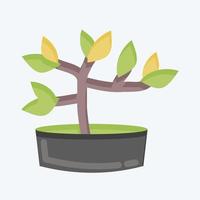 ícone bonsai. adequado para símbolo de jardim. estilo plano. design simples editável. vetor de modelo de design. ilustração simples