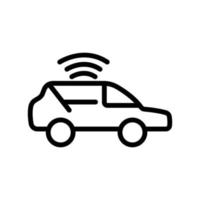 ícone de carro com sinal. ícone relacionado à tecnologia. dispositivo inteligente. dispositivo de transporte. estilo de ícone de linha. design simples editável vetor