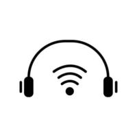 ícone de fone de ouvido com sinal. ícone relacionado a eletrônicos, tecnologia, dispositivo inteligente. estilo de ícone de glifo, sólido. design simples editável vetor