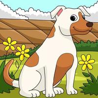 ilustração colorida de cachorro jack russell terrier vetor