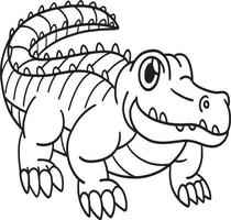 página para colorir isolada de crocodilo para crianças vetor