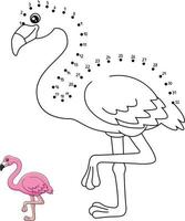 página de colorir flamingo ponto a ponto para crianças vetor