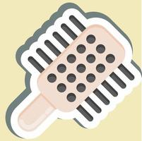 escova de cabelo de adesivo. adequado para símbolo de barbearia. design simples editável. vetor de modelo de design. ilustração simples