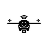 ícone de drone. ícone relacionado à tecnologia. dispositivo inteligente. drone com sinal. estilo de ícone de glifo, sólido. design simples editável vetor