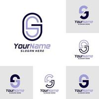 conjunto de modelo de design de logotipo carta sg. vetor de conceito inicial do logotipo gs. símbolo de ícone criativo