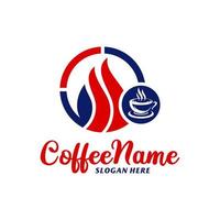 modelo de design de logotipo de café de fogo. vetor de conceito de logotipo de fogo de café. símbolo de ícone criativo