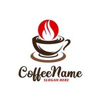 modelo de design de logotipo de café de fogo. vetor de conceito de logotipo de fogo de café. símbolo de ícone criativo