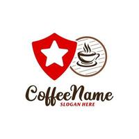 modelo de design de logotipo de café estrela. vetor de conceito de logotipo de estrela de café. símbolo de ícone criativo