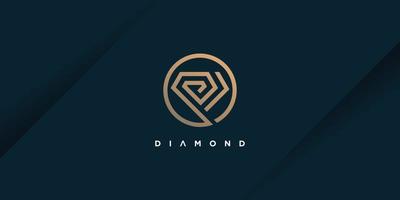 vetor de design de logotipo de diamante com conceito criativo simples e único