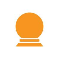 ícone sólido da bola mágica do vetor laranja eps10 isolado no fundo branco. símbolo de bola de cristal em um estilo moderno simples e moderno para o design do seu site, logotipo, pictograma, interface do usuário e aplicativo móvel