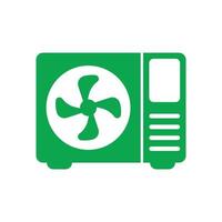 eps10 verde vetor ac ícone sólido ao ar livre isolado no fundo branco. símbolo de unidade externa ac em um estilo moderno simples e moderno para o design do seu site, logotipo, pictograma e aplicativo móvel