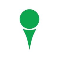 ícone sólido de bola de golfe de vetor verde eps10 isolado no fundo branco. símbolo de clube de esportes de golfe em um estilo moderno simples e moderno para o design do seu site, logotipo, pictograma e aplicativo móvel