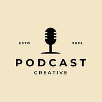 modelo de vetor de design de ícone de logotipo de podcast de microfone