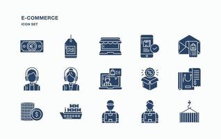 conjunto de ícones de comércio eletrônico e venda online vetor