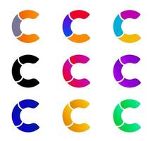 c logotipo, ícone colorido do logotipo da letra maiúscula c para o seu projeto de design de marca. design plano de logotipo geométrico maiúsculo. vetor