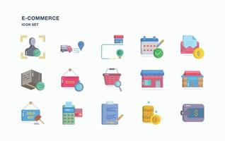 conjunto de ícones de comércio eletrônico e compras online vetor