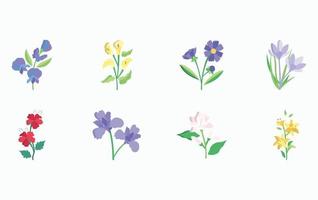 conjunto de ícones de flores e pétalas vetor