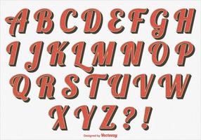 Conjunto retro de alfabetos estilizados vetor
