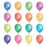 conjunto de 16 balões de festa. ilustração vetorial. vetor