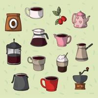 conjunto de ícones café vetor