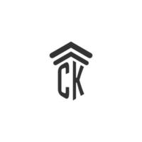 ck inicial para design de logotipo de escritório de advocacia vetor
