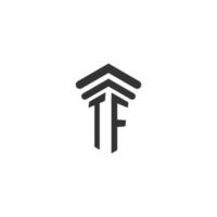tf inicial para design de logotipo de escritório de advocacia vetor
