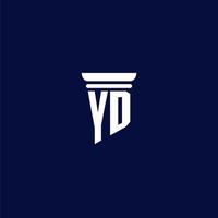 yd design de logotipo de monograma inicial para escritório de advocacia vetor