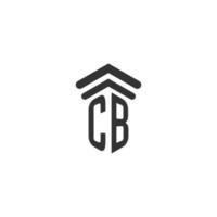 cb inicial para design de logotipo de escritório de advocacia vetor