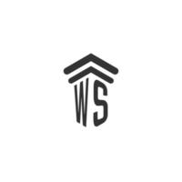 ws inicial para design de logotipo de escritório de advocacia vetor