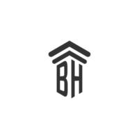bh inicial para design de logotipo de escritório de advocacia vetor