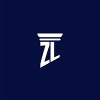 zl design de logotipo de monograma inicial para escritório de advocacia vetor