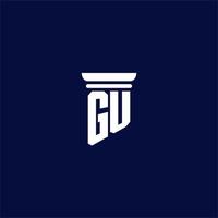 gu design de logotipo de monograma inicial para escritório de advocacia vetor