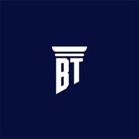 bt design de logotipo de monograma inicial para escritório de advocacia vetor